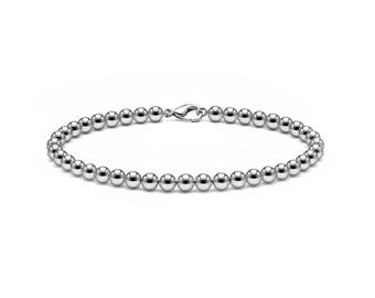 Signature All Steel Beaded Bracelet 4mm | Mirror-Finish Edition