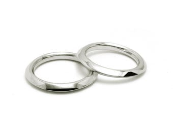 Triangle Band Ring | Minimalist Stainless Steel Stacking Band | 2mm 3mm Bauhaus Designs