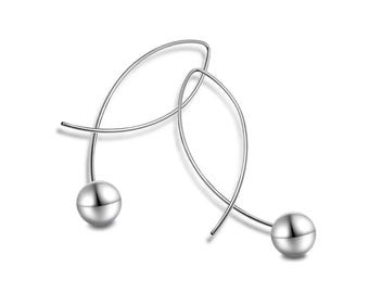 FILO drop thin wire earrings with stainless steel spheres