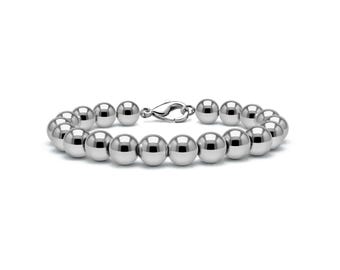 Signature All Steel Beaded Bracelet 9mm | Mirror-Finish Edition