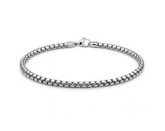 Box Chain Bracelet | Classic Stainless Steel 3.4mm Link | Minimalist Design by Taormina