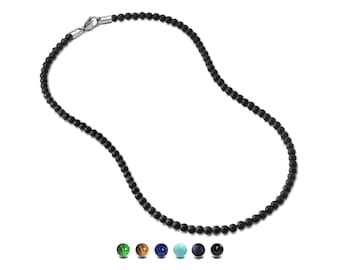 SPIRITUAL 4mm beaded necklace in stainless steel