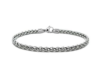 4mm wheat chain bracelet in stainless steel