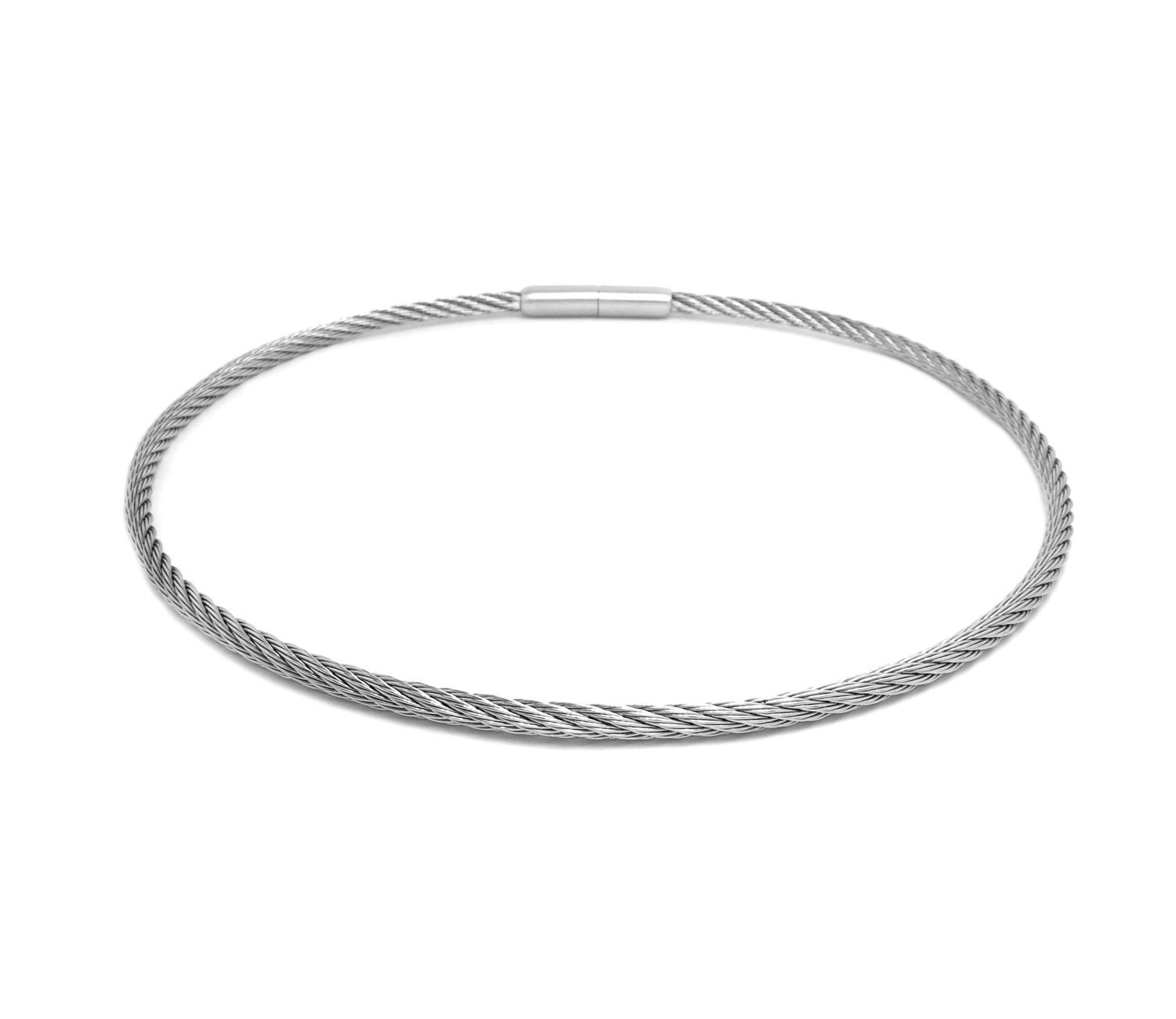 3mm stainless steel cable rope necklace with barrrel twist