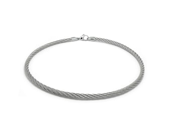 4mm cable rope necklace in stainless steel