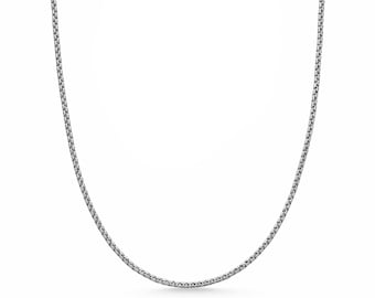 2mm Box Chain Necklace | Stainless Steel Minimalist Modern Luxury