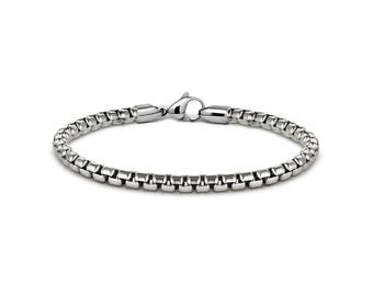 4mm Box Chain Bracelet | Classic Stainless Steel Link | Minimalist Design