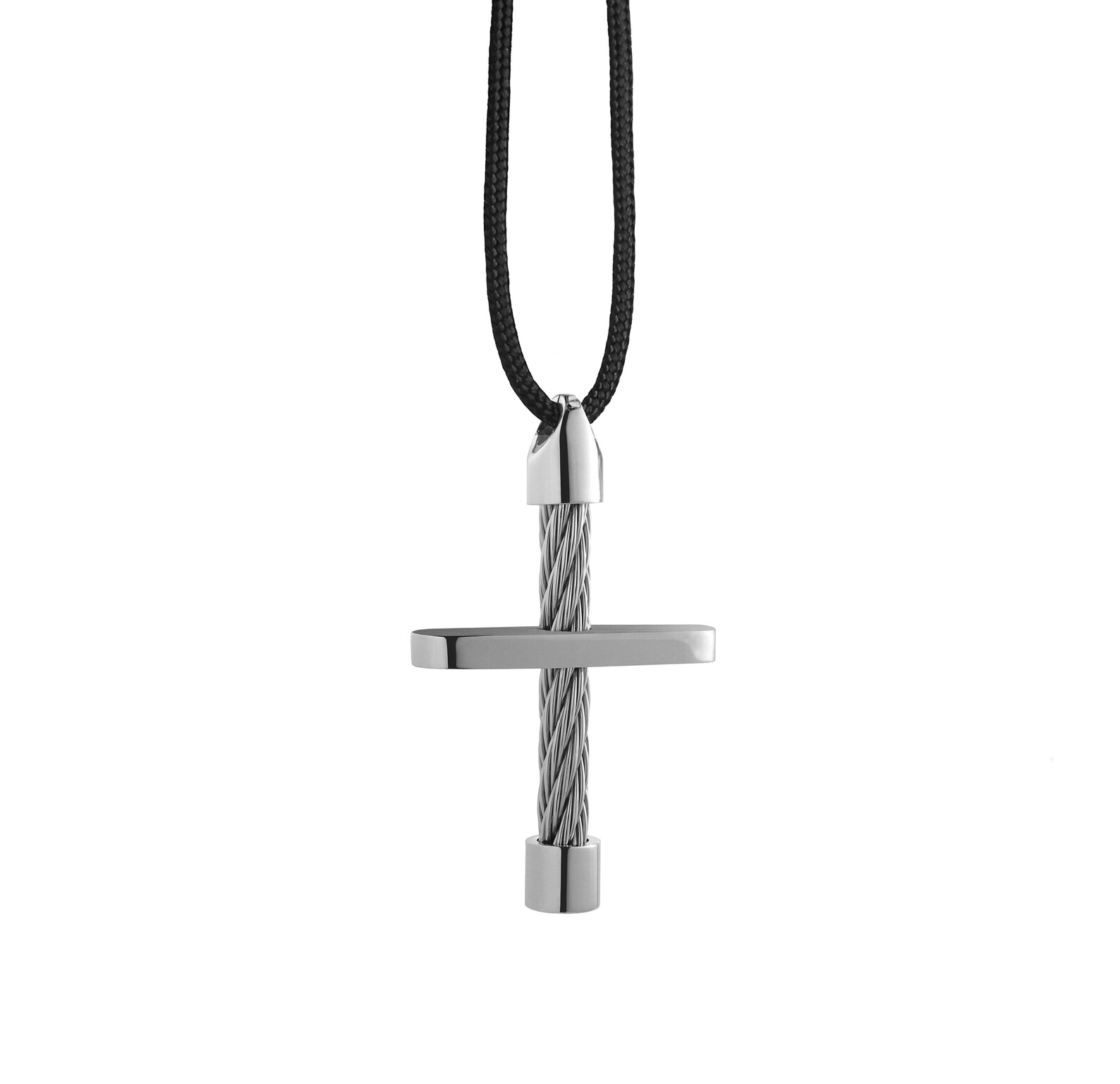 Cable Cross Pendant in Stainless Steel by Taormina Jewelry Etsy