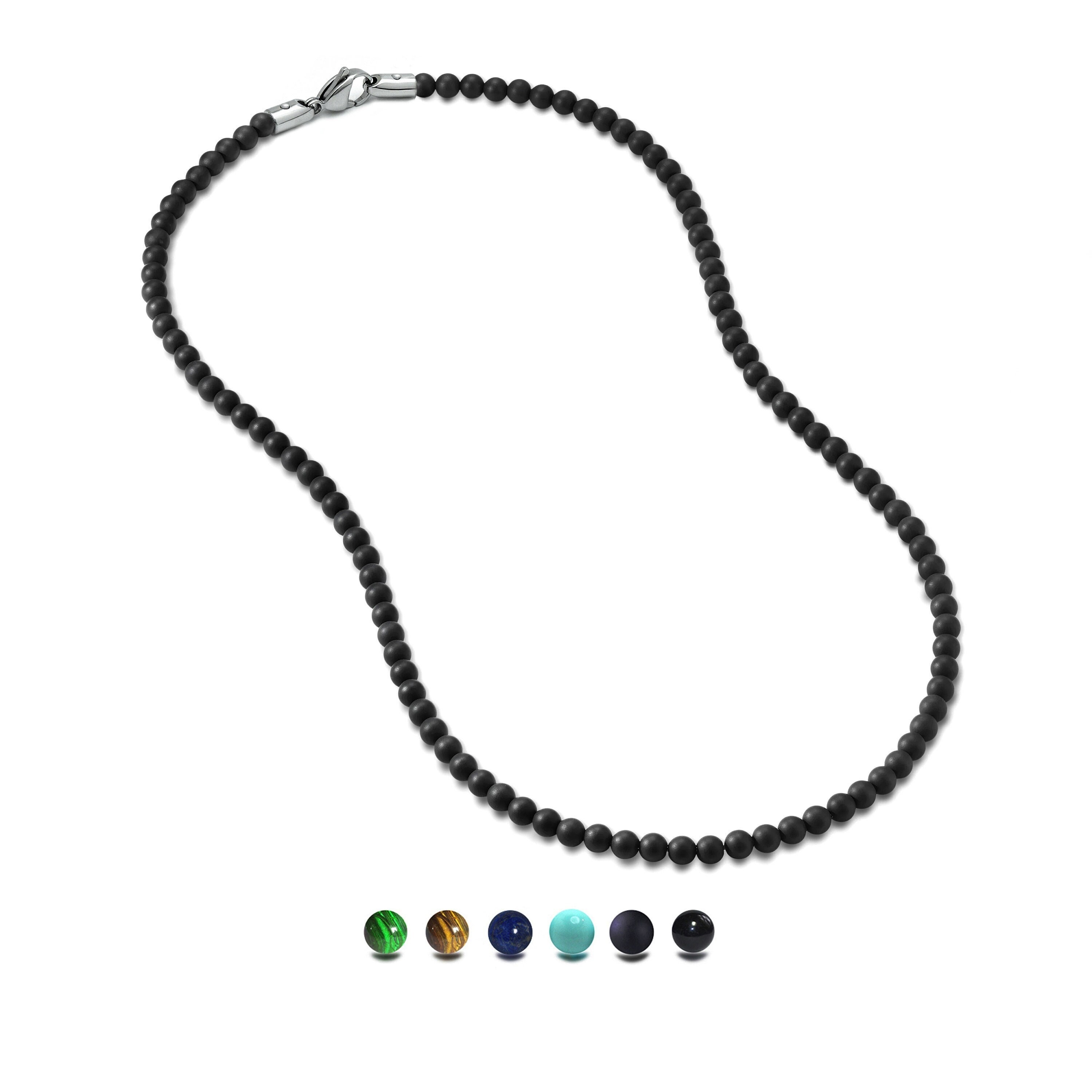 2 in 1 Beaded Necklace - Threaded Metal