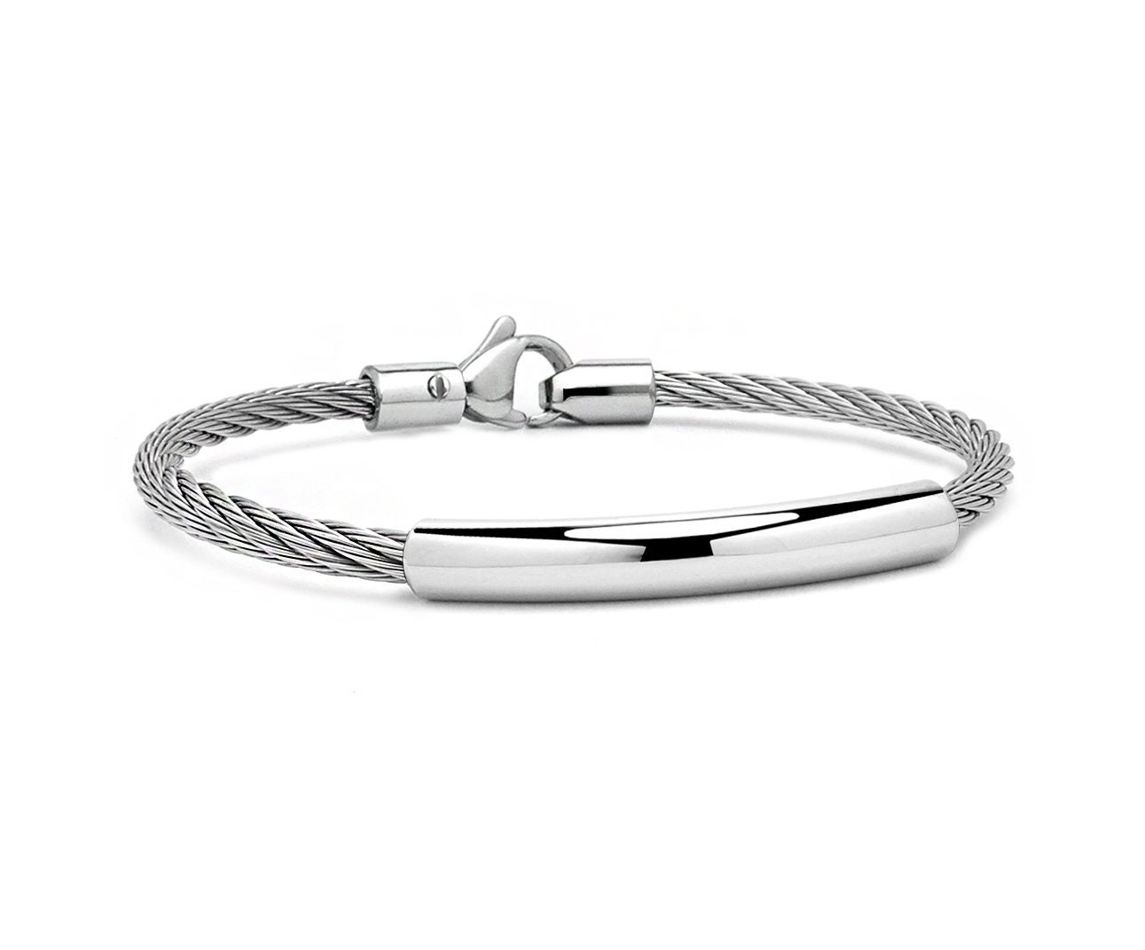 4mm Stainless Steel ID Cable Wire Bracelet by Taormina Jewelry