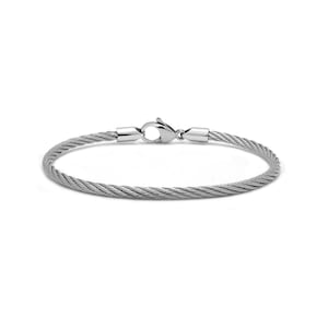 Industrial Wire Twisted Rope Bracelet 3mm | Flexible Authentic Stainless Steel | Unisex Design by Taormina