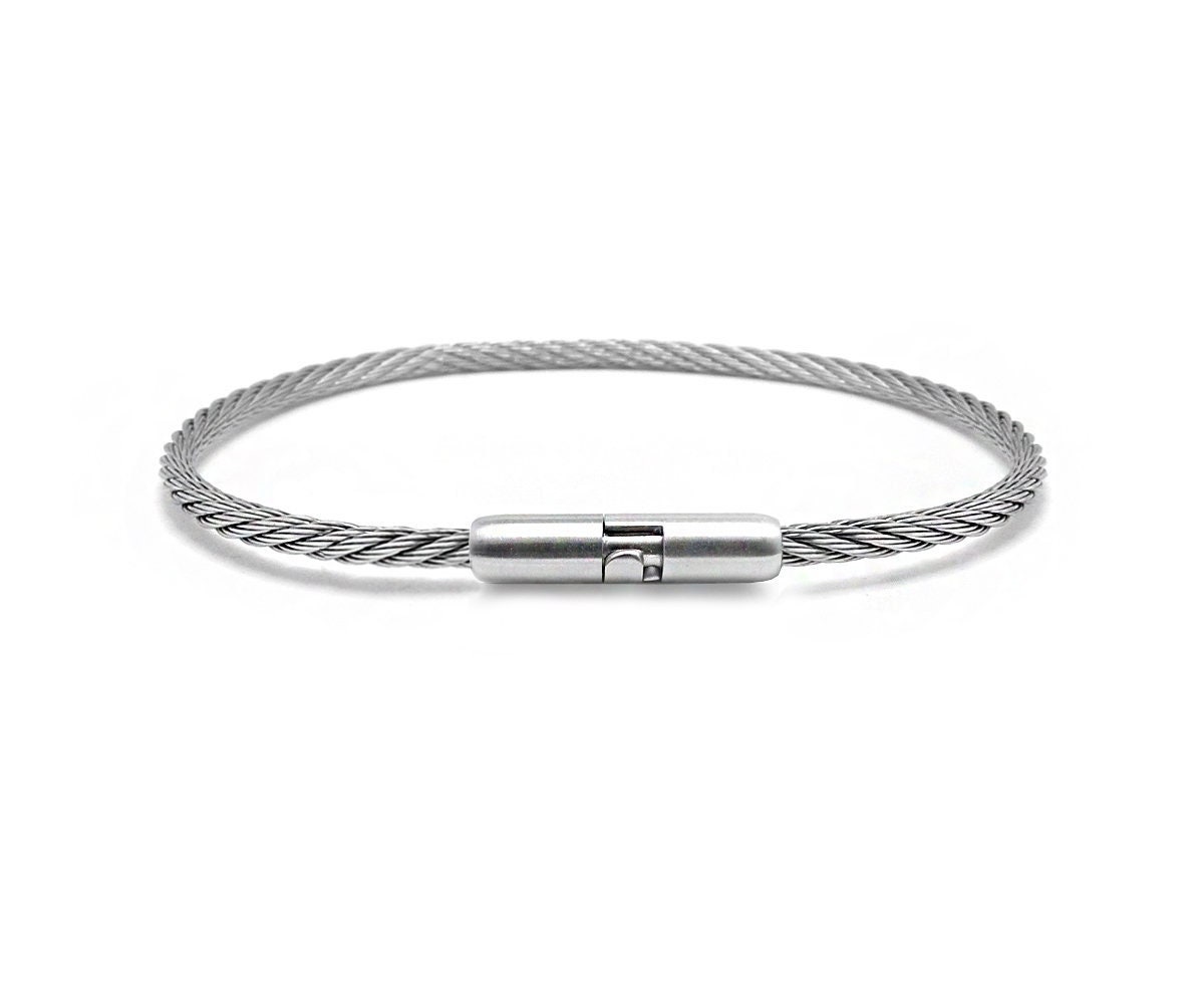 3mm Stainless Steel Cable Wire Bracelet with twist clasp by