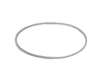 3mm cable necklace with bayonet twist clasp in stainless steel