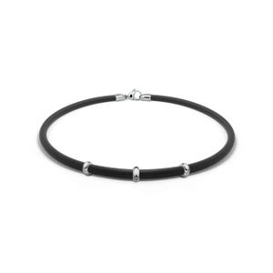 Black Rubber Choker Necklace: Stainless Steel Clasp, Minimalist Jewelry