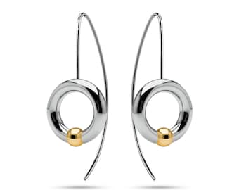 Tension-Set Drop Earrings | High-End Stainless Steel & Gold | Luna