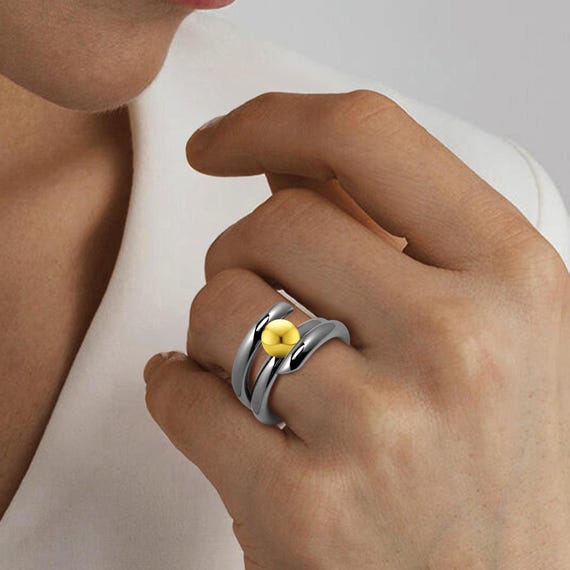 Buy ILIANA High Rise Setting Tubular Bypass Ring With Tension Set