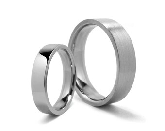 FLAT wedding band ring in 2mm 3mm 4mm 5mm crafted in stainless steel