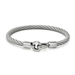 Industrial Wire Twisted Rope Bracelet | Hook Clasp Stainless Steel Industrial Design | 4mm Flexible | Unisex Minimalist Jewelry zdjęcie 2