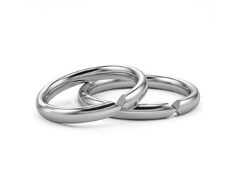 LANCIA interlocking wedding band in stainless steel