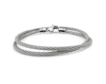 CABLE 3mm bracelet wrap around in stainless steel