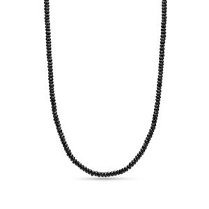 4mm Black Spinel Beaded Necklace | Modern Stainless Steel Signature Clasp | Luxury Design by Taormina