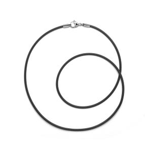 2mm tubular Black Rubber Necklace by Taormina Jewelry