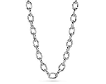 9mm by 14mm oval link chain necklace in stainless steel