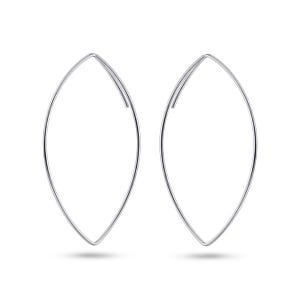 Longues boucles d'oreilles en fil linéaire à enfiler | Acier inoxydable minimaliste | Design architectural moderne Filo