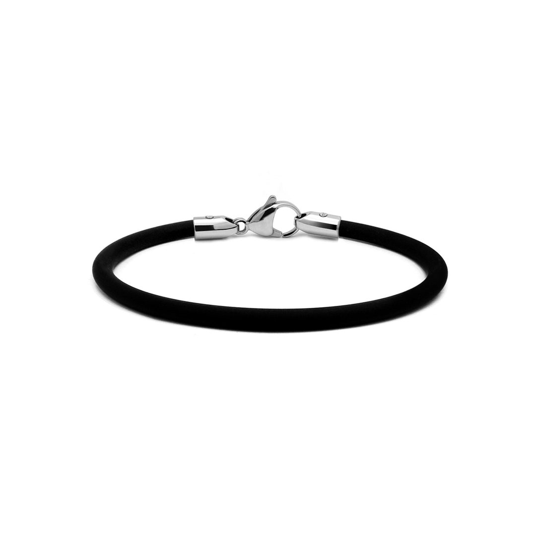 4mm Black Rubber Bracelet Lobster Clasp by Taormina Jewelry Etsy