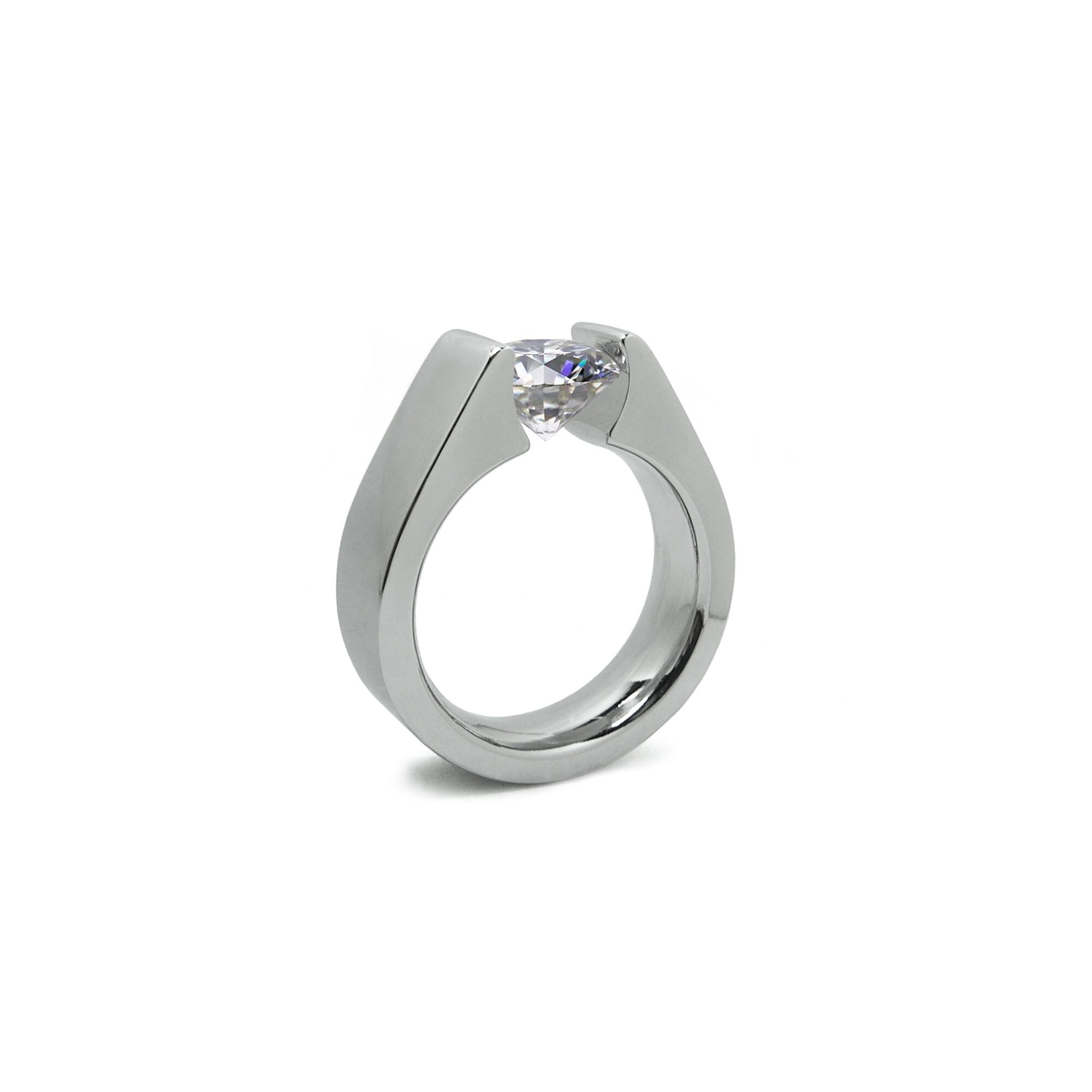 Tension set cheap sapphire ring