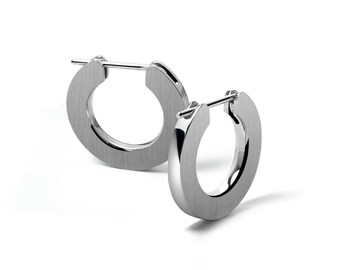 ABBRACCI Round flat hoop earrings in stainless steel