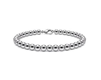 Signature All Steel Beaded Bracelet 6mm | Mirror-Finish Edition