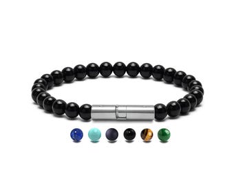 Gemstone Beaded Bracelet 6mm | Stainless Steel Signature Bayonet Twist Clasp | Luxury Design