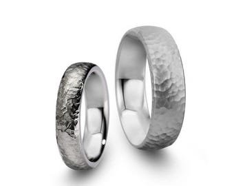 HAMMERED dome band ring in 2mm 3mm 4mm 5mm 6mm crafted in stainless steel