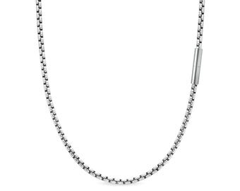 4mm Stainless Steel Box Chain Necklace with Twist Bayonet Clasp