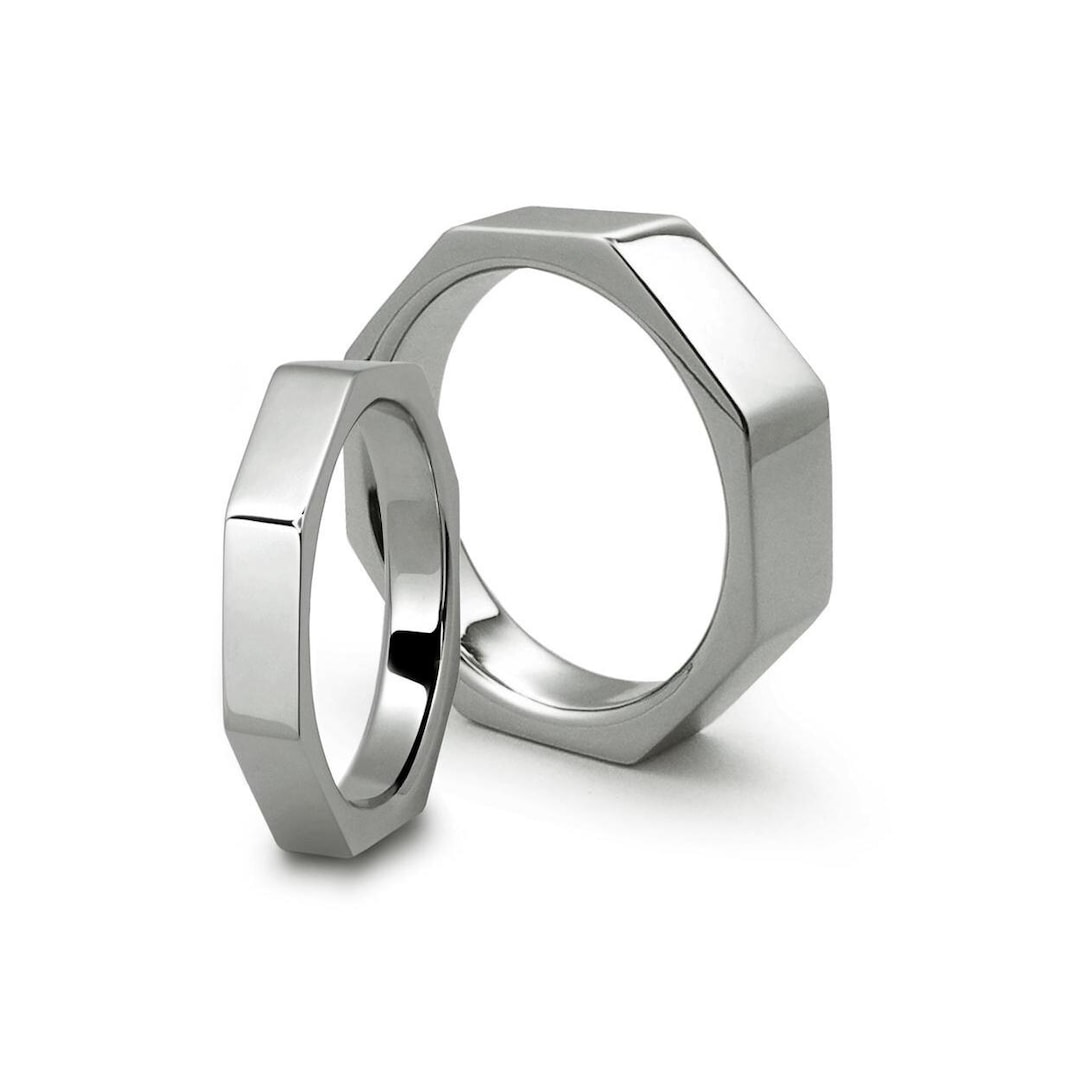 Dado Rind Octagonal Ring Band | Architectural Stainless Steel Minimalist Jewelry ...