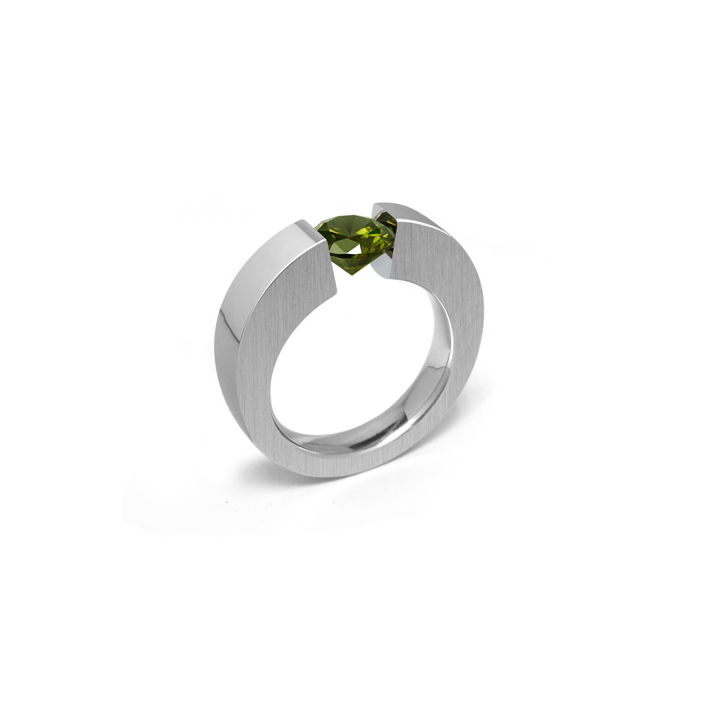Men's Peridot Solitaire Ring in Sterling Silver | Peoples Jewellers