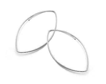 FILO oval cat eye shaped wire earrings in stainless steel