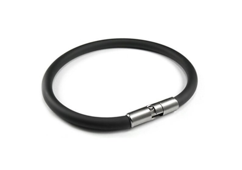 Casual Mens Black Rubber Bracelet 4mm rubber 5mm Clasp by Etsy