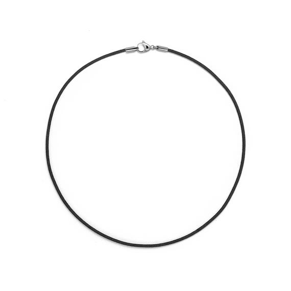 2mm Waterproof Black Nylon Cord Necklace - Stainless Steel Clasp, Extremely Durable & Versatile for Heavy Pendants