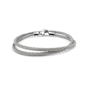 Industrial Wire Twisted Rope Wrap Bracelet 3mm | Double Layer Stainless Steel | Minimalist Men's Jewelry