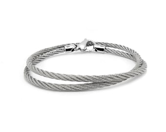 CABLE 4mm bracelet wrap around in stainless steel