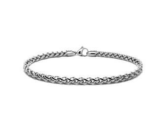 3mm Wheat Chain Bracelet | Classic Stainless Steel Link | Minimalist Design