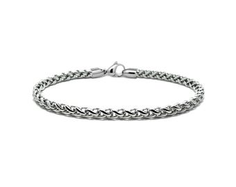 Wheat Chain Bracelet | Classic Stainless Steel 4mm Link | Minimalist Design