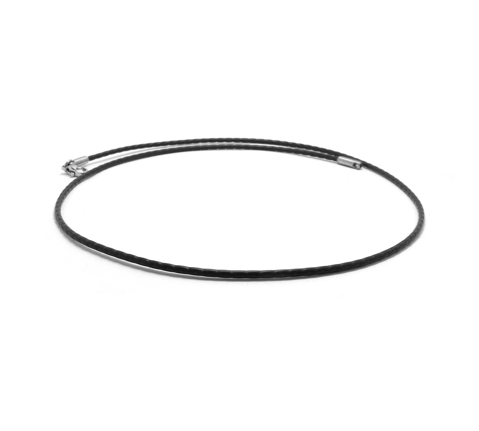 HEAVYDUTY 3mm Black Rubber Necklace With Stainless Steel Etsy