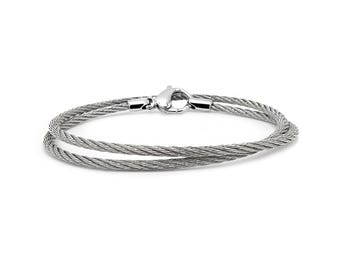 CABLE 2mm bracelet wrap around in stainless steel
