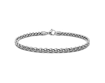 Wheat Chain Bracelet | Classic Stainless Steel 3mm Link | Minimalist Design