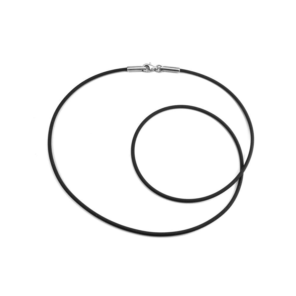 2mm Black Rubber Necklace by Taormina Jewelry Etsy