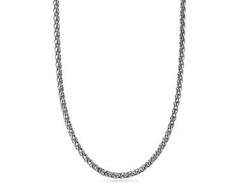 4mm wheat chain necklace in stainless steel