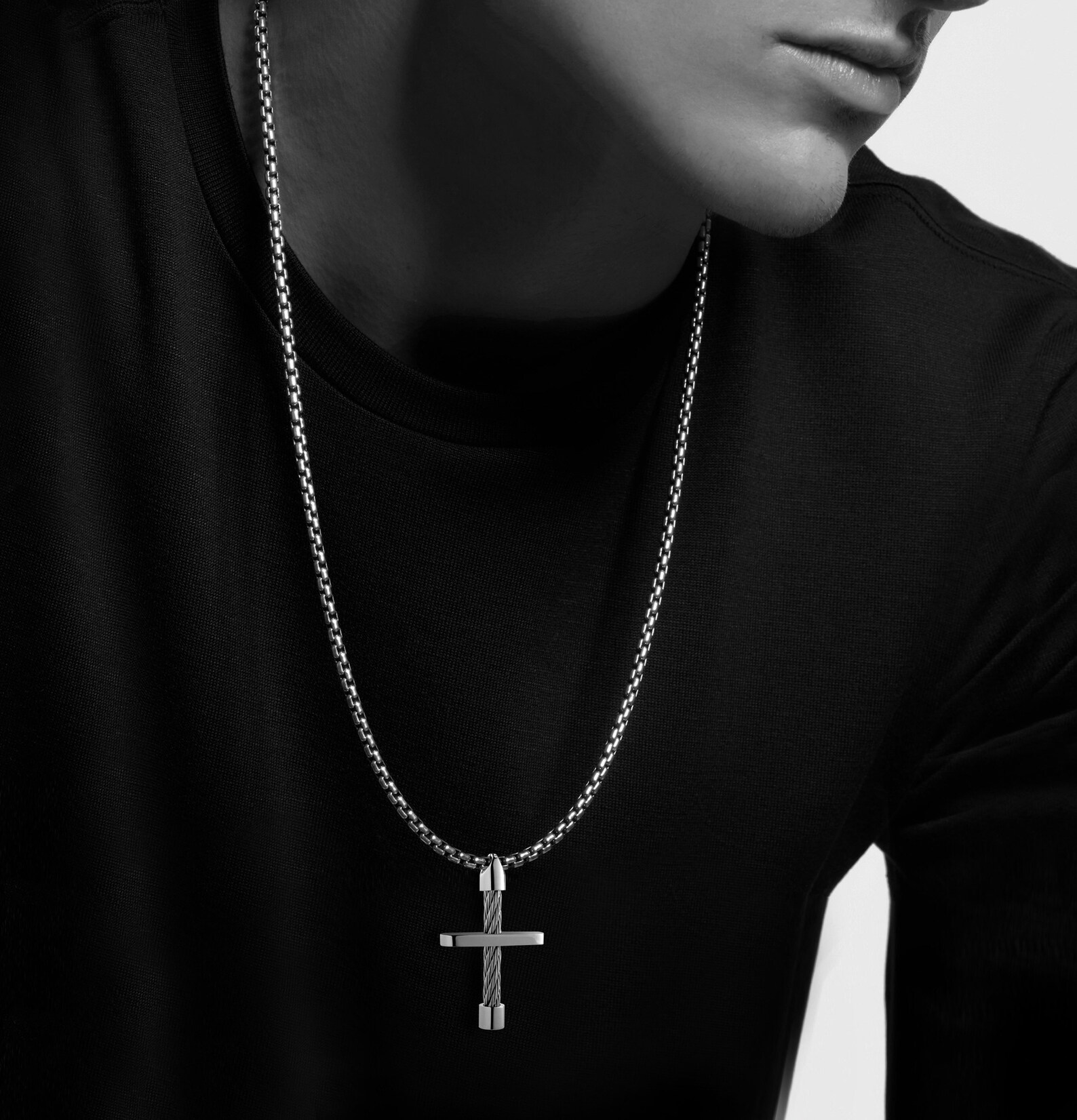 Cable Cross Pendant in Stainless Steel by Taormina Jewelry Etsy